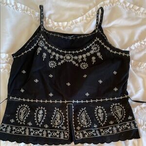 Passport Black Embellished Camisole Top